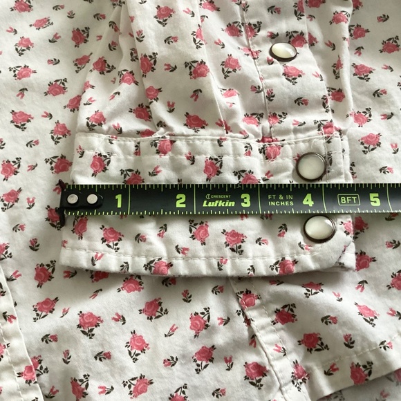 Carhartt Women’s Floral Snap Button Western Shirt Ivory Pink XL - Picture 7 of 10